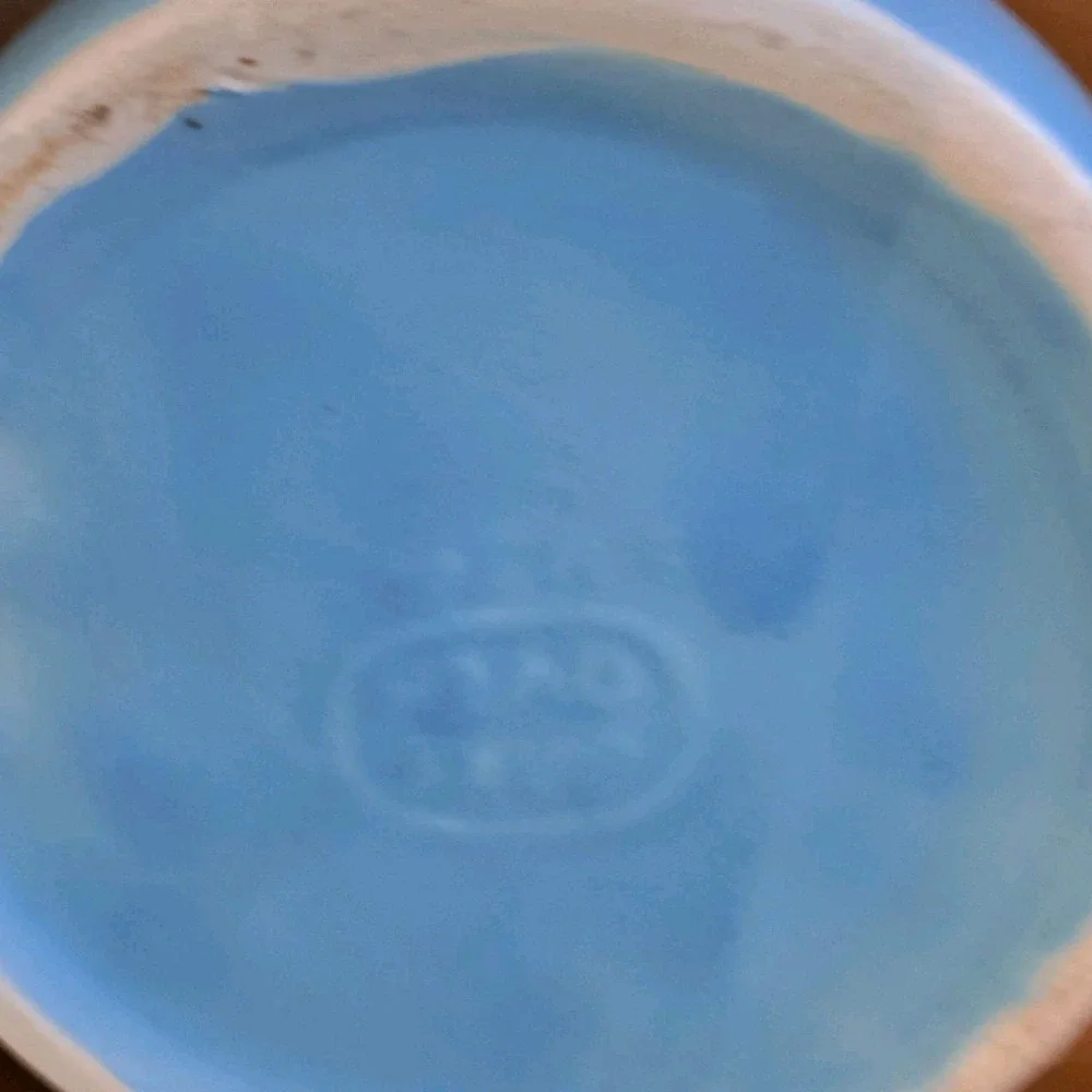 Vtg MCM Cronin Pottery DutchBlue Tulip Pattern Bean‎ Pot Casserole 2 QT Made USA